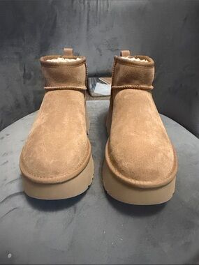 UGG Chestnut Suede Shearling Ankle Boot
